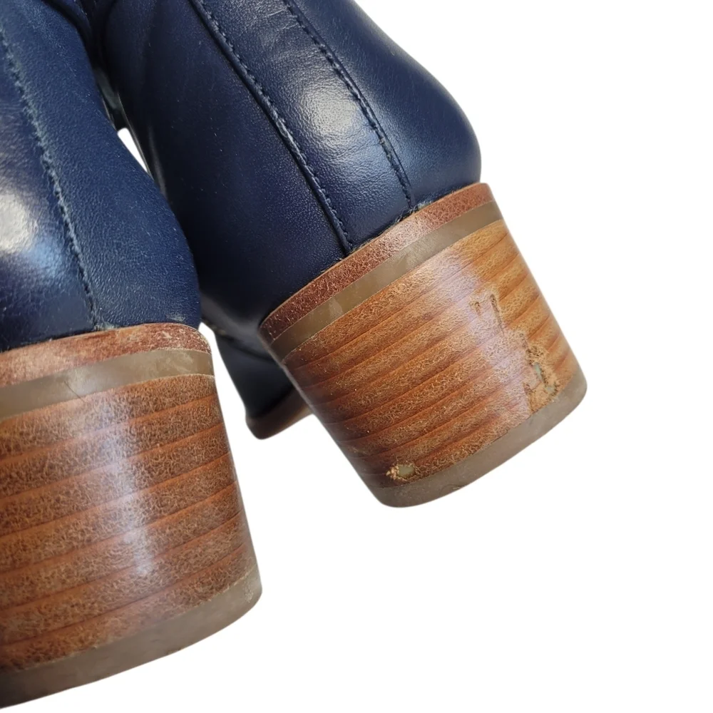 Talbots Navy Ankle Healed Boots Size 6.5